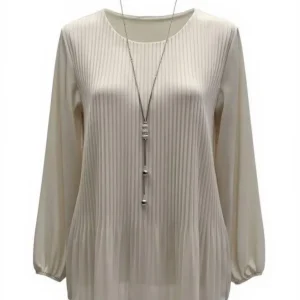 BULLER – Beige plisserad blus