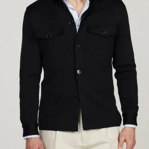 STENSTRÖMS Knitted Merino Overshirt - Navy